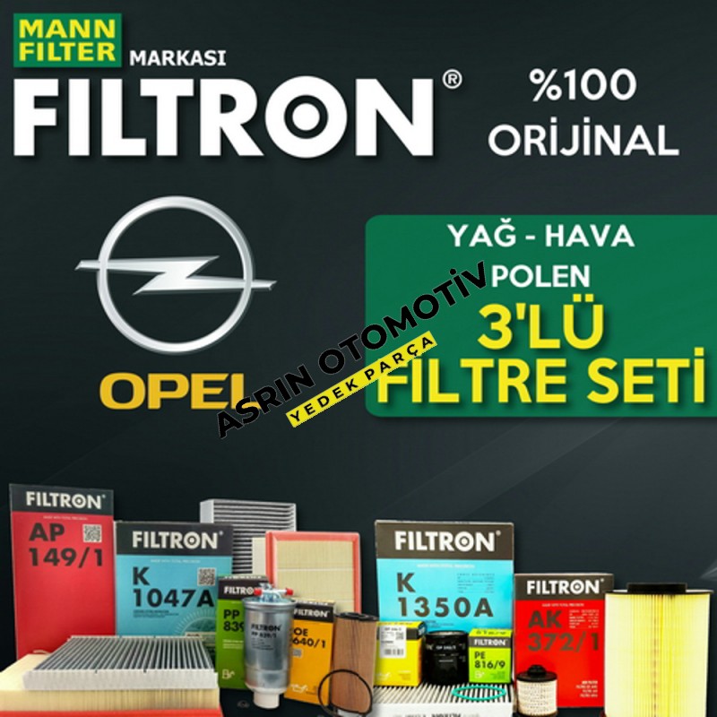 Opel Astra H Z14XEP Benzinli Filtre Bakım Seti Filtron