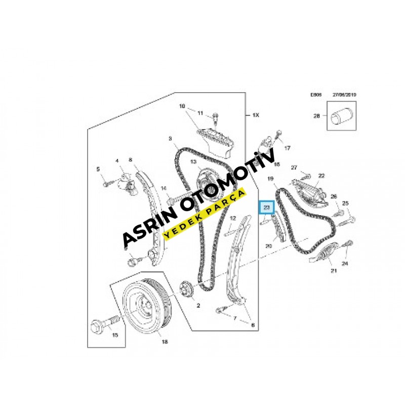 Opel İnsignia A Benzinli A16XHT 170 BG Zincir Seti 9 Parça FEBİ