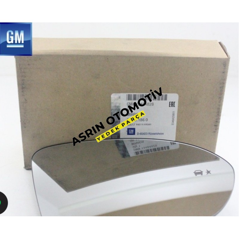 Opel İnsignia B Sağ Dış Dikiz Ayna Camı Elektrikli Katlanır Şerit Takip Ve Kör Nokta Uyarılı GM Orijinal 13484828 / 39026997